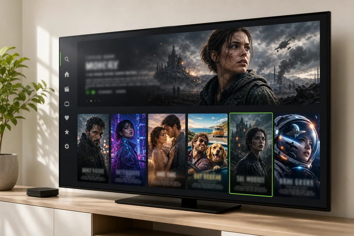 Приложение KINOGO на экране телевизора Android TV